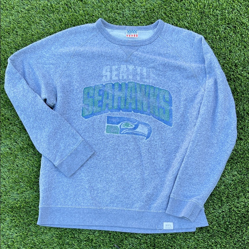 Junk Food Clothing Gray Seattle Seahawks Crewneck Sweater